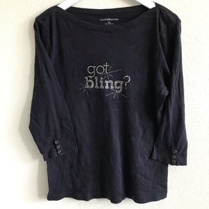 5/$15 “got bling?” Embellished Top